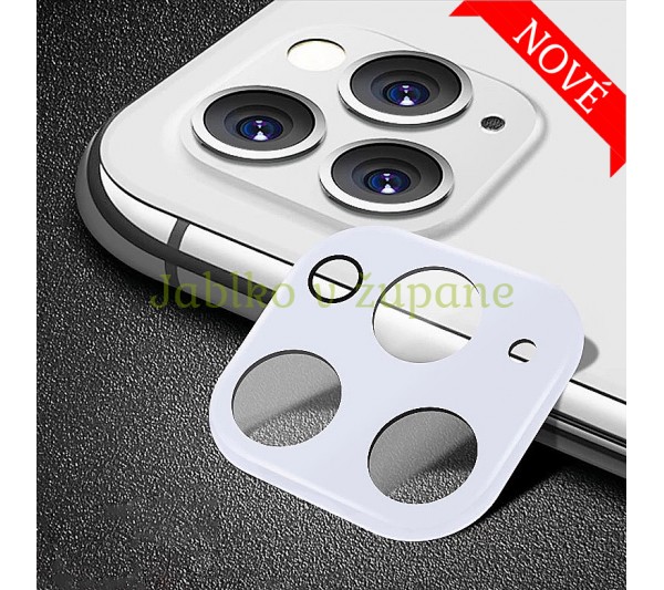 Ochranný kryt so sklom pre fotoaparát iPhone 11 Pro, 11 Pro Max - biely