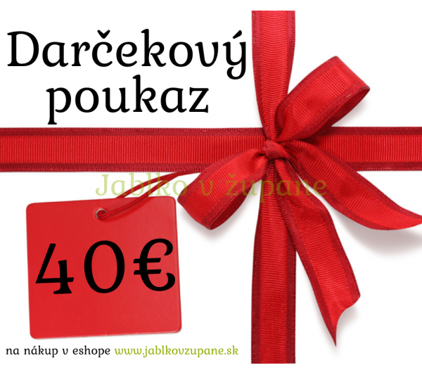 Darčekový poukaz 40€ s dopravou zadarmo